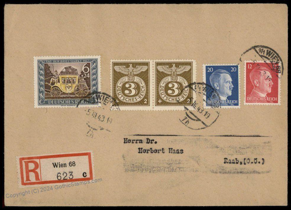 Germany 1943 Tag der Briefmarke Stamp Day Registered Cover 71826