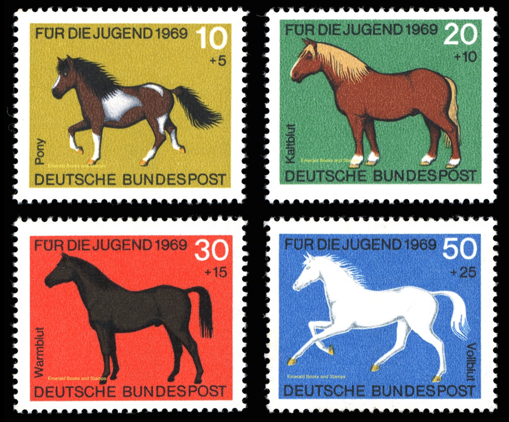 EBS Germany 1969 – For Youth – Horses – Michel 578-581 – MNH**