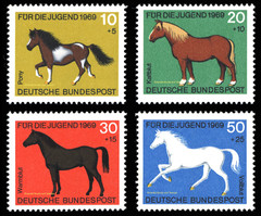 EBS Germany 1969 – For Youth – Horses – Michel 578-581 – MNH**
