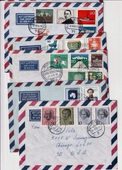 (6)1960-80’s GERMANY DIFFERENT AIR MAIL EVENT COVERS USED TO USA