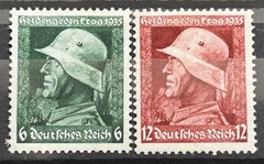 1935 German Reich 2 Stamps set Mi:DR569-570 Memorial Day Soldier MH* Mint /630a