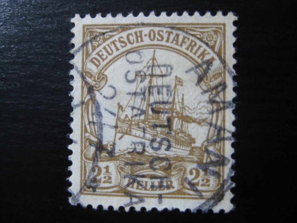 EAST AFRICA GERMAN COLONY used Kaiser Yacht stamp w/ „Amani“ cancel!