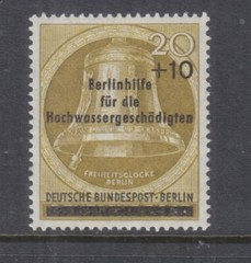 GERMANY, WEST BERLIN, 1956 Flood Relief Fund overprint 20pf.+10pf. Bistre, mnh.