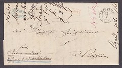 Germany, 1860 Stampless Registered SFL with 4 ngr. Fiscal, LEISSNIG cds, VF