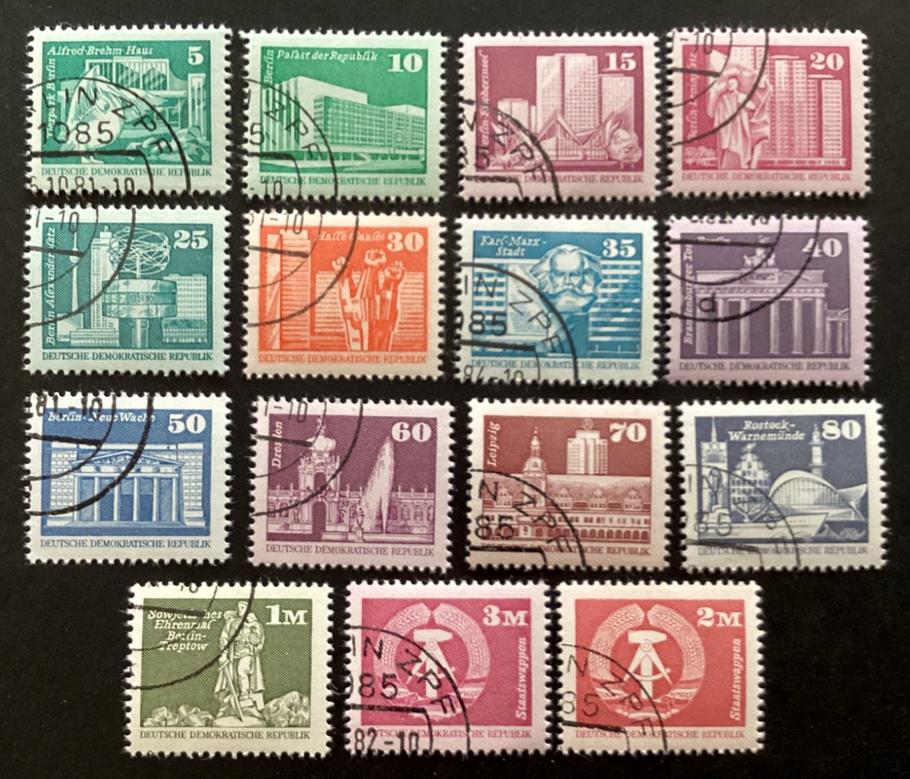 1980 Germay DDR Sc. 2071 – 2085 Complete Set Used