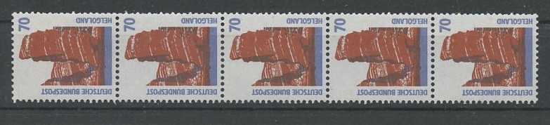 Germany Federal Republic 1990 Michel 1469 MNH Coil Strip of 5 w/ Control Number