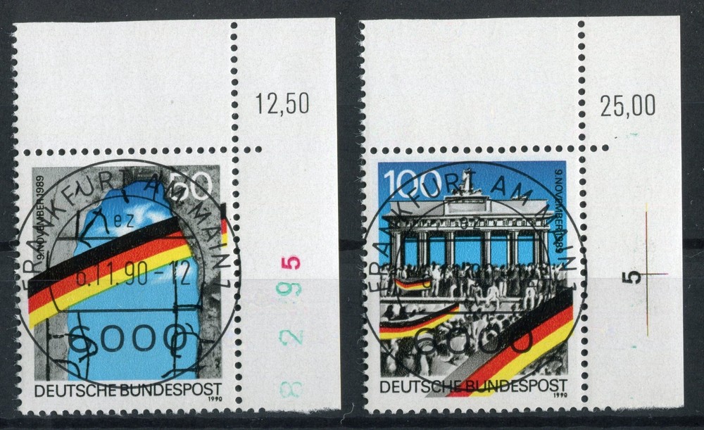 Bund 1481 I-1482 II KBWZ Postage Stamps Frankfurt Full Cancel Corners Germany