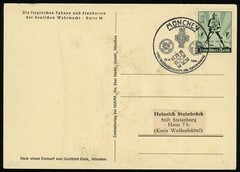 Air Force Wehrmacht Flag Card Winter Relief Special Postmark 1941 WWII Germany