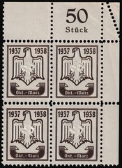 Stamp Germany Revenue Block WWII 3rd Reich DRL Sport 1937-38 Oct Mar MNH