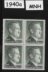 MNH stamp block 1 RM Adolf Hitler Third Reich Germany Perf 14 Sc 524 1940a
