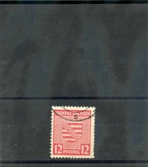 GERMANY, SOVIET ZONE(SAXONY) Sc 13N7(MI 79Yb)F-VF USED 1945 12pf LT LIL C $4500