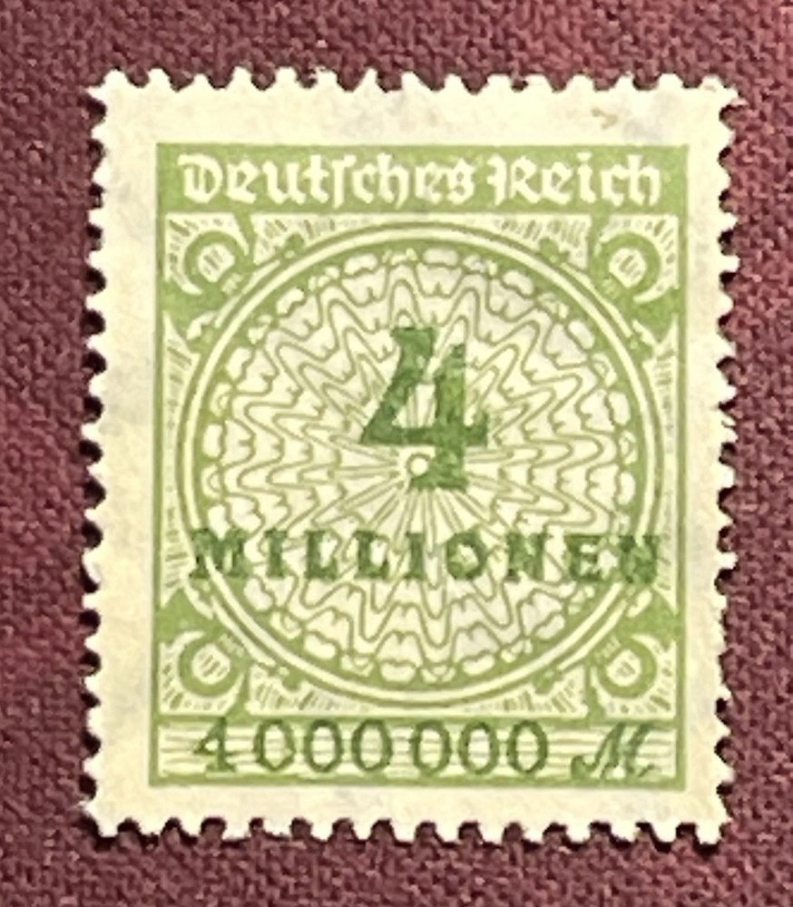 Germany Deutsches Reich 4 Millionen Mark Stamp 1923
