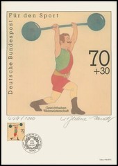 ART-EDITION 1991 GERMANY 1499 SPORT GEWICHTHEBEN-WM – HAND-SIGNED !!