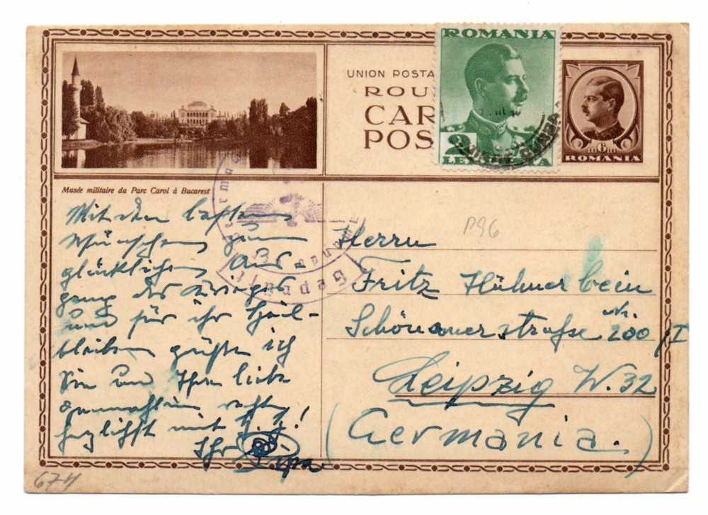 ROMANIA: Censored postcard to Germany 1940.