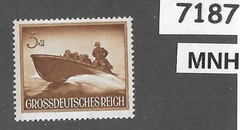 #7187 MNH Stamp B257 WWII 1944 Germany Third Reich Military Navy Patrol boat