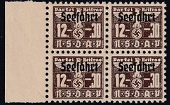Block Stamp Germany Revenue Seefahrt WWII 1939 3rd Reich Party Due 12.30 CL MNG
