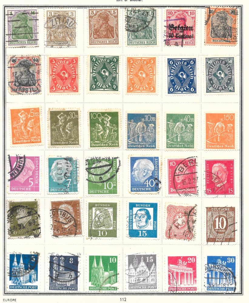 GERMANY 1930+ ALBUM PAGE 36 FINE USED & MINT HINGED STAMPS