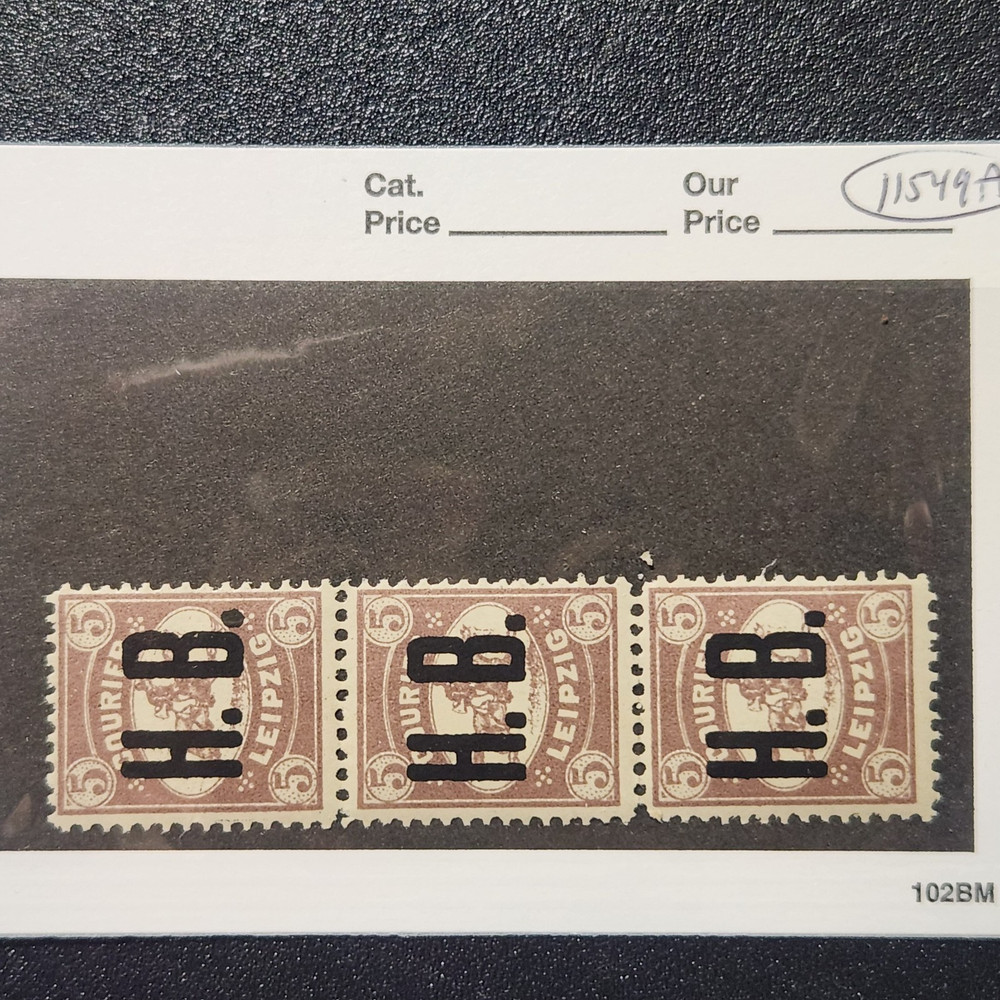 Germany Local Hamburg strip of 3 MOGNH 1880-99 – CV $15-$90 – Lot #11549A-B