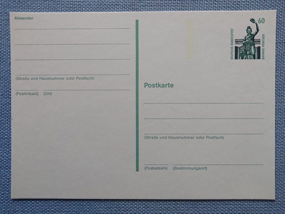First Day Cover Postcard German Federal Post Bavaria Munich 60 Pfennig