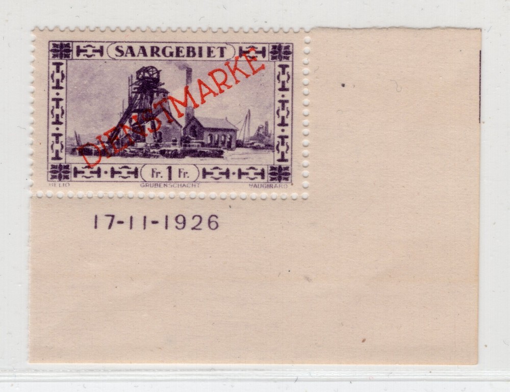 GERMANY SAAR 1927-1930 INDUSTRY & VIEWS OFFICIAL MICHEL 20a DZ DATE PERFECT MNH