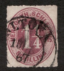 1866 Germany, Schleswig Holstein Sc# 11 – 1¼ Schilling ‚Numeral‘. Used Cv$25