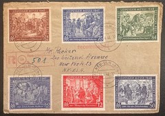 Germany #580-3, #B296-7 on New-Ulm Reg Cover to US 4/26/1948, Allied zone *d2