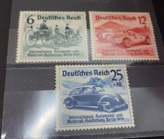 Germany Stamps Set Scott#B134-B136 1939 Int Automobile Motoring Mint Hinged OG