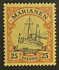 Travelstamps: GERMANY GERMAN MARIANEN STAMPS Kaiser’s Yacht M OG H 25pf UNWMK