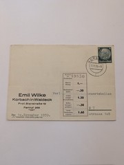 Germany Third Reich Scott #458 Hindenburg Stamp Postmarked Document