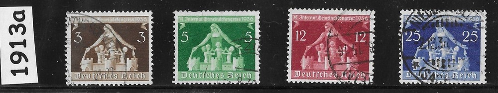 Stamp set 1936 473 – 476 Germany International Congress of German cities #1913a