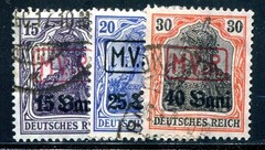 OCCUPATION WW I ROMANIA 1917 1-3 used BEAUTIFUL SET MVIR OVERPRINT (F6446