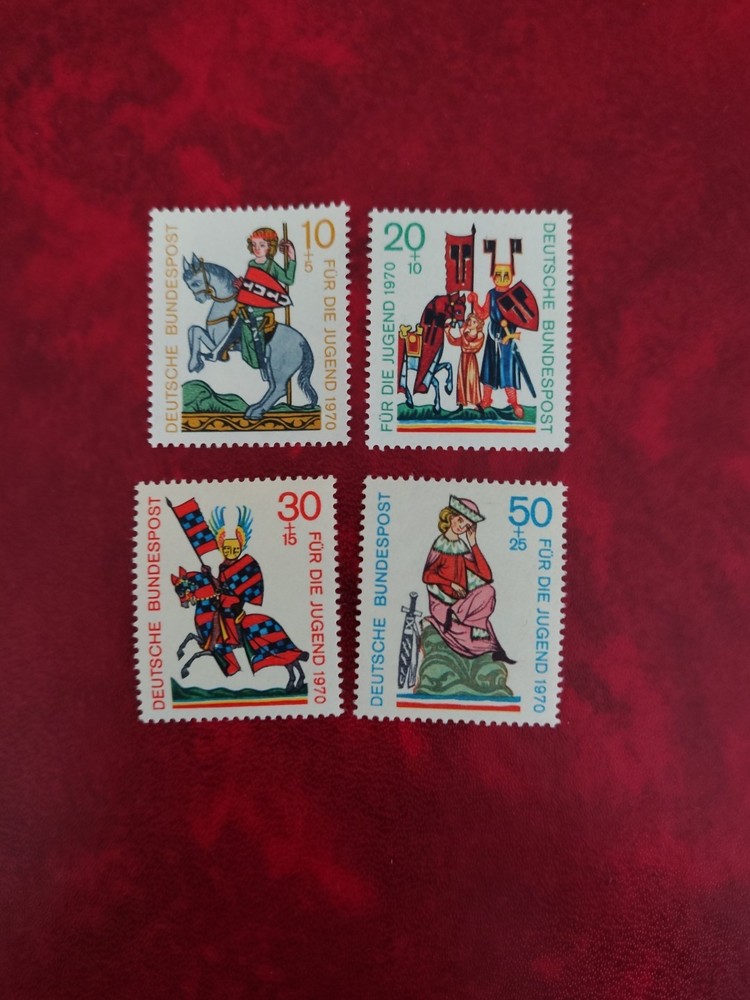 Stamps Federal Republic of Germany 1970, Michel 612-615, youth: minstrel, mint