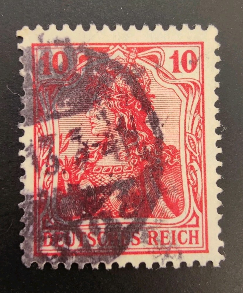 Rare 1900s Germany Stamp 10 Pf Deutsches Reich Red White Stamp Used