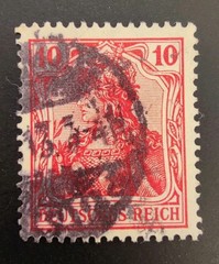 Rare 1900s Germany Stamp 10 Pf Deutsches Reich Red White Stamp Used