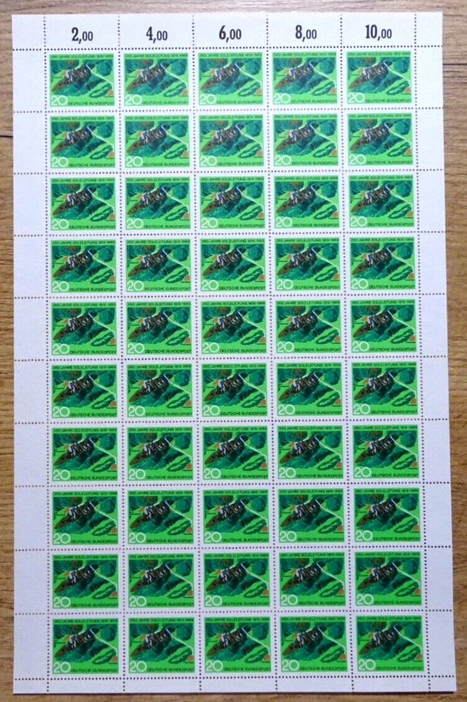 Stamp Sheet Nr. 602 Luxus Full Mint NH Form Number 0 BRD 1969 Single Cable