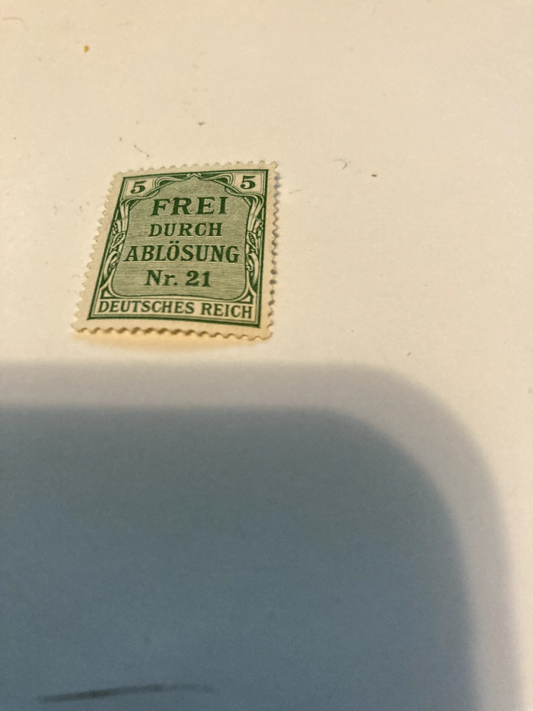 Germany 5 Pfennig Unused Postage Stamp – Frei Durch Ablosung Nr. 21 – Prussia