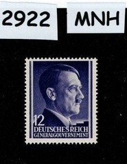 MNH stamp Adolf Hitler Sc N80 12GR 1941 WWII Germany Occupied Poland #2922