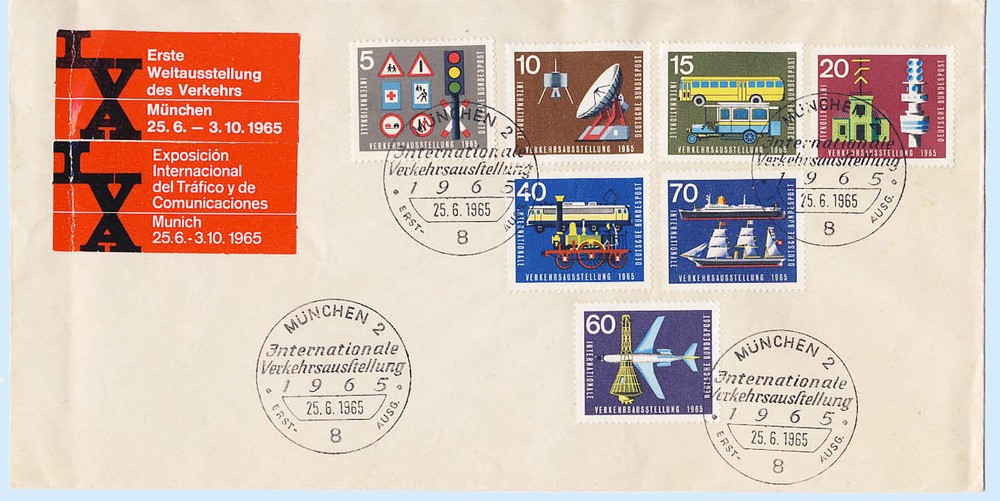 Germany 1965 Special Event Cover Transport Communications Expo Munich 919-925