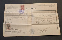1857 Austrian Baptism Certificate Taufschein w Revenue Stamps Original
