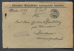 German Reich : Large court cover from 1914 – Spandau