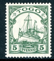 GANDALF – Germany 1900 Togo 5pf Yacht Scott #8 MNH Y151