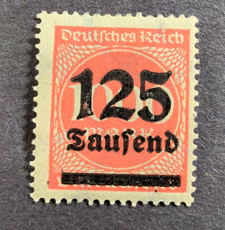 1923 Germany Scott #255 125,000 Mark Stamp. MNH
