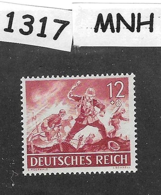 MNH Stamp B223 WWII 1943 Germany Third Reich Military Wehrmacht Infantry #1317