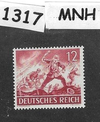 MNH Stamp B223 WWII 1943 Germany Third Reich Military Wehrmacht Infantry #1317