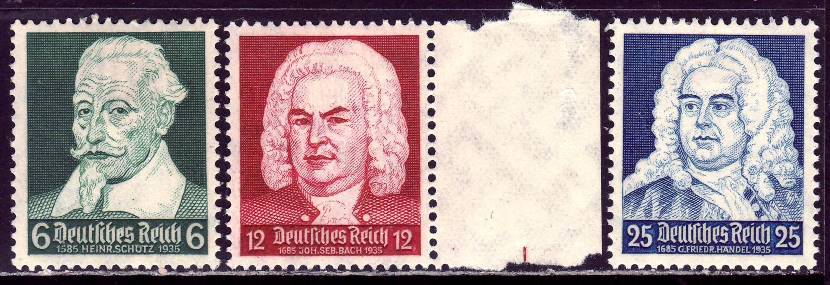 THIRD REICH 1935 mint MNH Famous Composers stamp set! CV $38.50