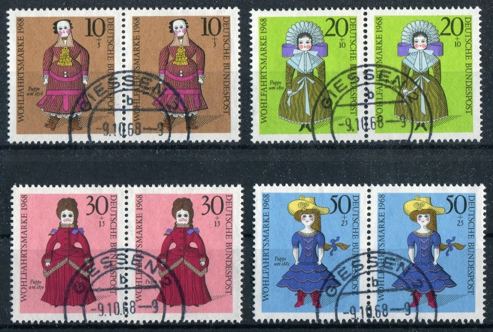 Pair Set Bund 571-574 Pairs Horizontal Full Day Stamp Giessen