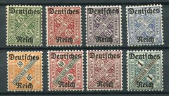GERMANY REICH 1920 SCARCE OFFICIALS WURTTEMBERG SCOTT O176-O183 PERFECT MNH