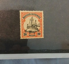 German East Africa „Yacht“ Series Stamp 20 Heller/Watermark/ VF/LH #34 !!!