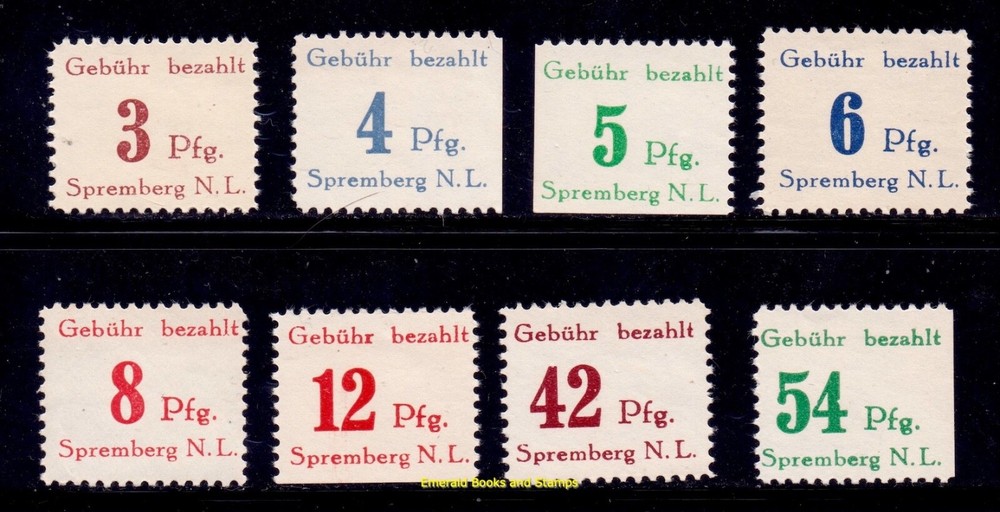 EBS Germany 1946 Locals – Spremberg – Michel 7A-14A – MH*