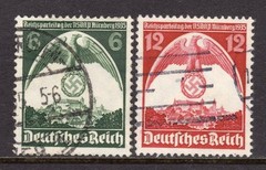 Third Reich Nazi German NSDAP Eagle Clutching Swastika Nurnberg Rally Stamp set